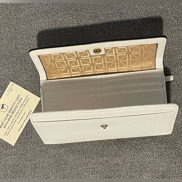 LODIS Kate Classic Mini Wallet White Genuine Leather Never Used - Picture 2 of 7